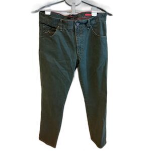 Alberto Vintage Mens Modern Fit Rare Dark Green Denim Jeans 33x32 Fit Smaller